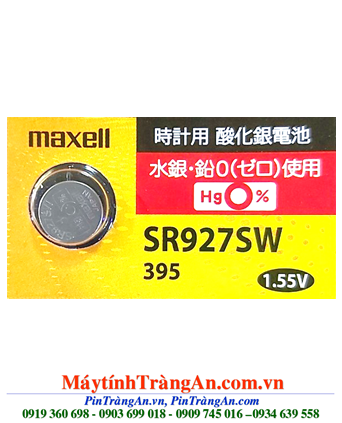 Maxell SR927SW, Pin 395 _Pin đồng hồ đeo tay 1.55v Silver Oxide Maxell SR927SW, Pin 395